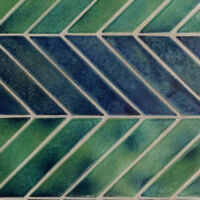 Chevron Blue Lagoon & Water Lily