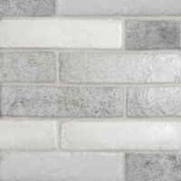 Arctic White, Eggshell & Shadow with
Antique white grout