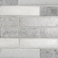 Arctic White, Eggshell & Shadow with
Antique white grout