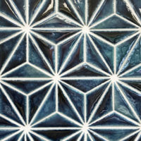 Star Triangles Blue Lagoon with white grout