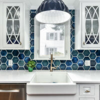 6" Hex Blue Lagoon Kitchen