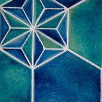 8" Hex and Hex Deco -Water Lily, Blue Lagoon, Sea Glass