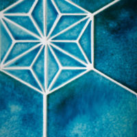 8" Hex Sea Glass with Sea Glass Deco